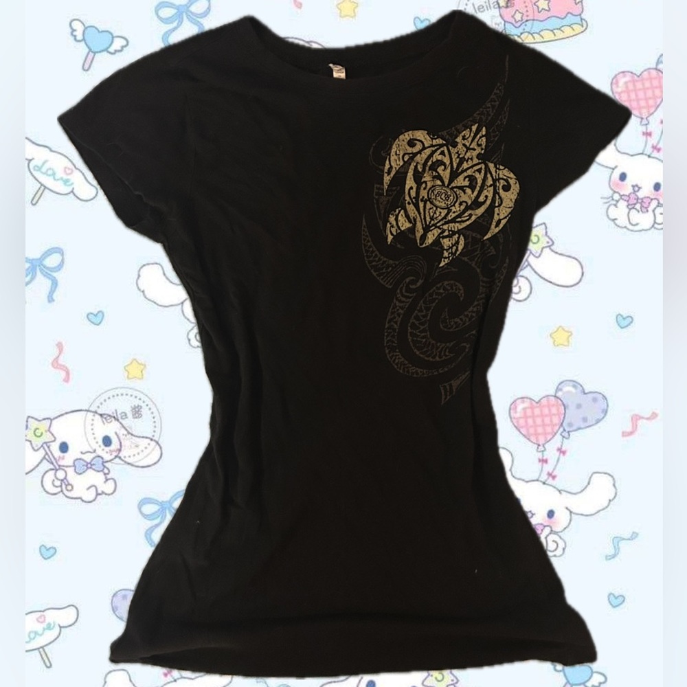 Y2K tribal baby tee